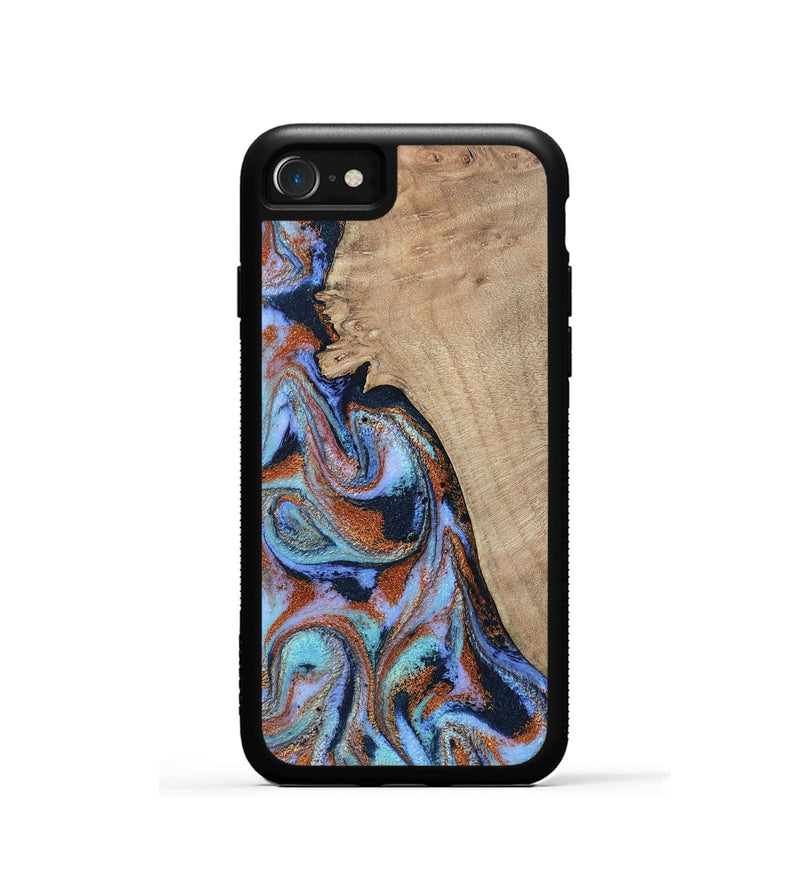 iPhone SE Wood Phone Case - Treva (Teal & Gold, 802411)
