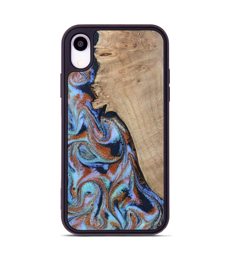 iPhone Xr Wood Phone Case - Treva (Teal & Gold, 802411)
