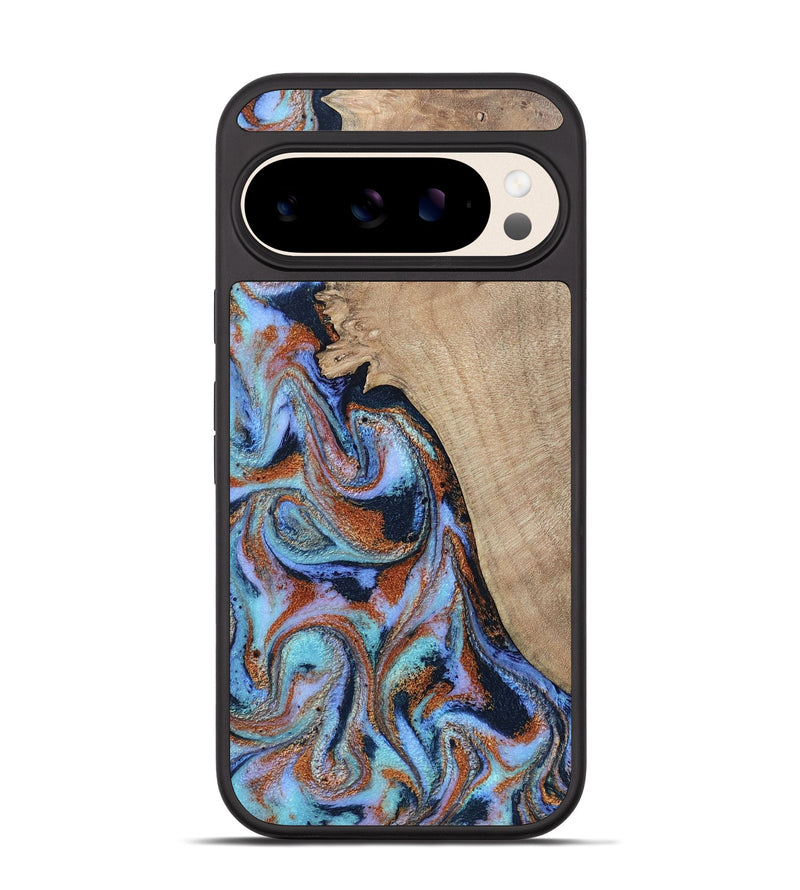 Pixel 10 Wood Phone Case - Treva (Teal & Gold, 802411)