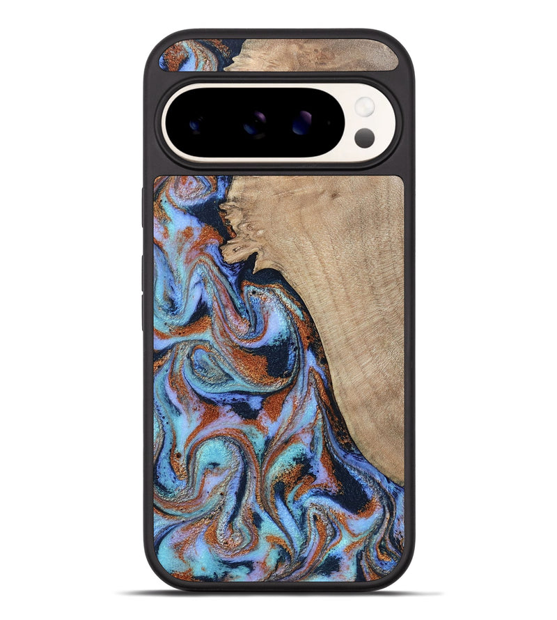 Pixel 9 Pro XL Wood Phone Case - Treva (Teal & Gold, 802411)