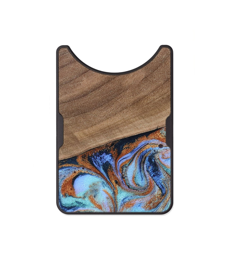 Alloy Wood Wallet - Irving (Teal & Gold, 802412)