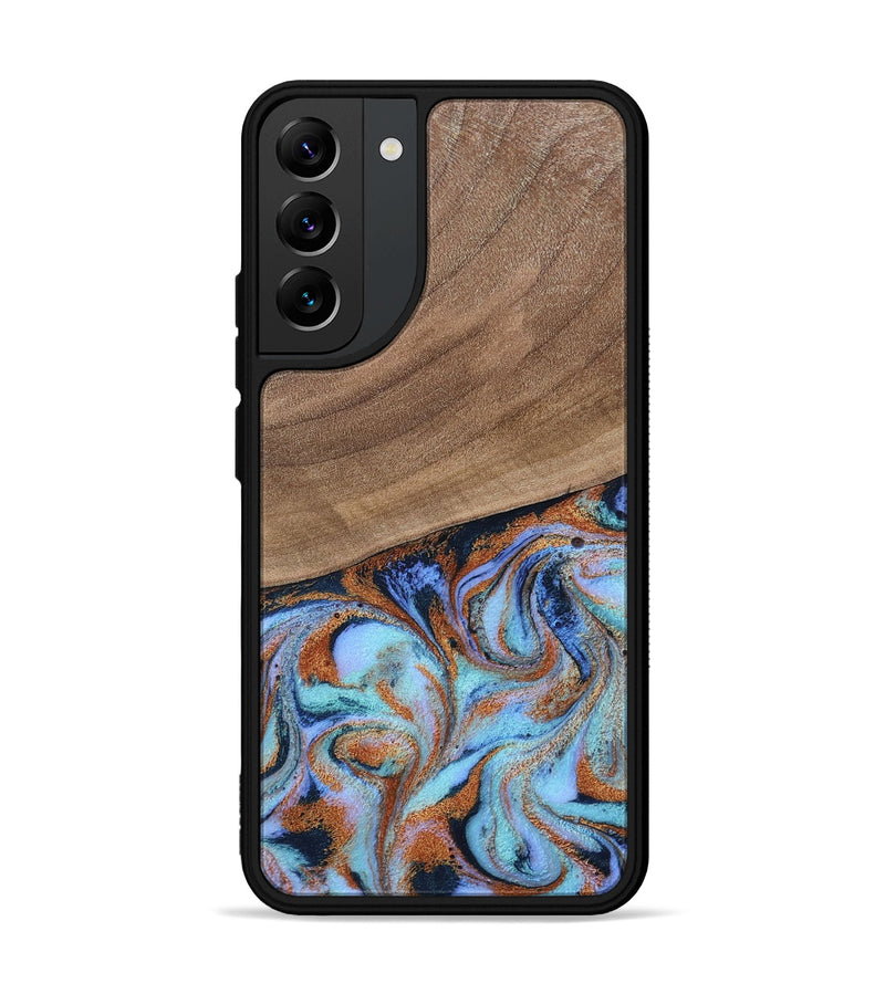 Galaxy S22 Plus Wood Phone Case - Irving (Teal & Gold, 802412)