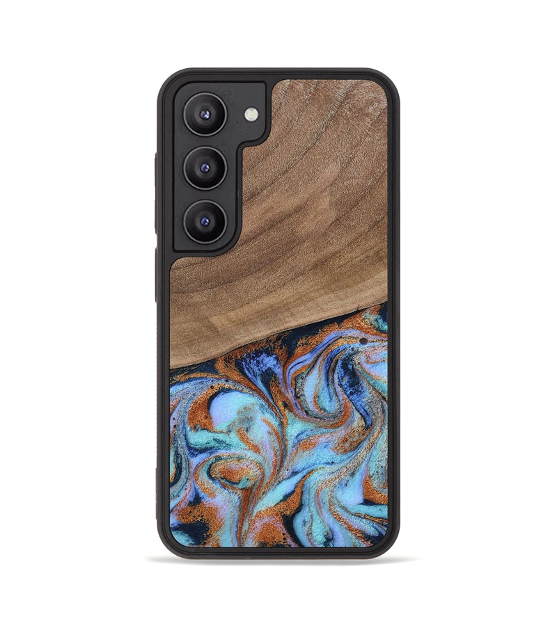 Galaxy S23 Wood Phone Case - Irving (Teal & Gold, 802412)