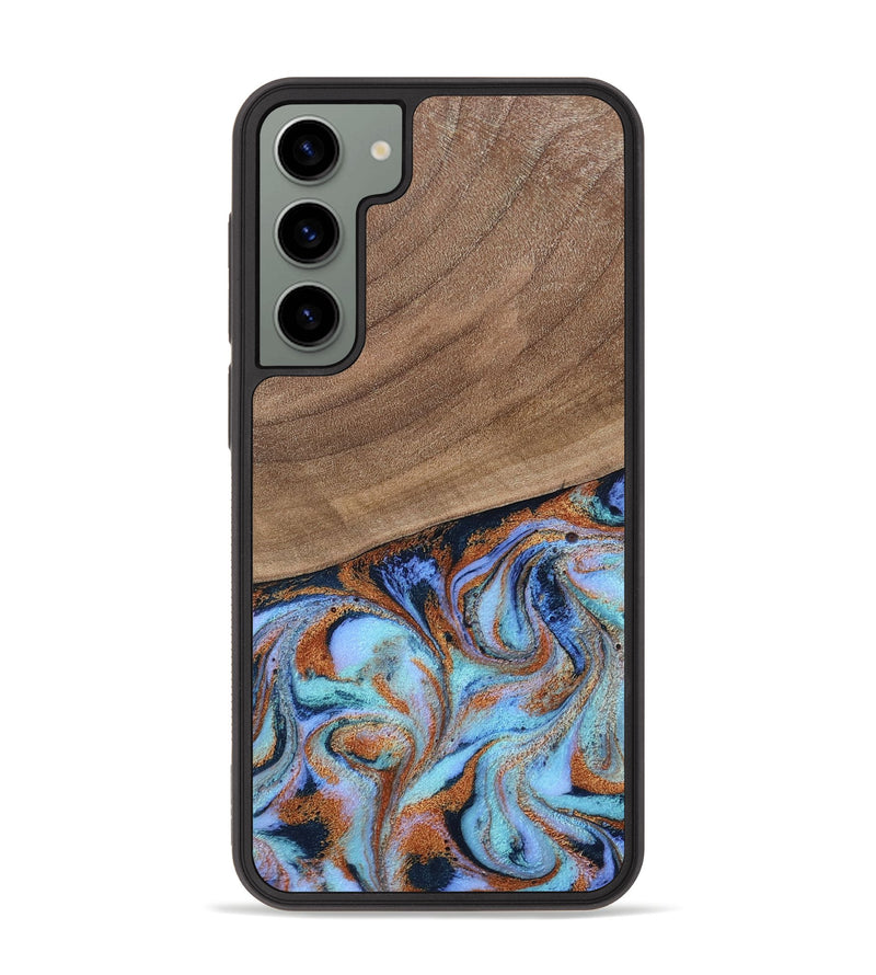 Galaxy S23 Plus Wood Phone Case - Irving (Teal & Gold, 802412)