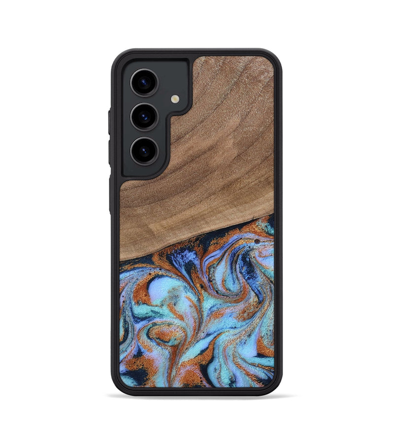 Galaxy S24 Wood Phone Case - Irving (Teal & Gold, 802412)