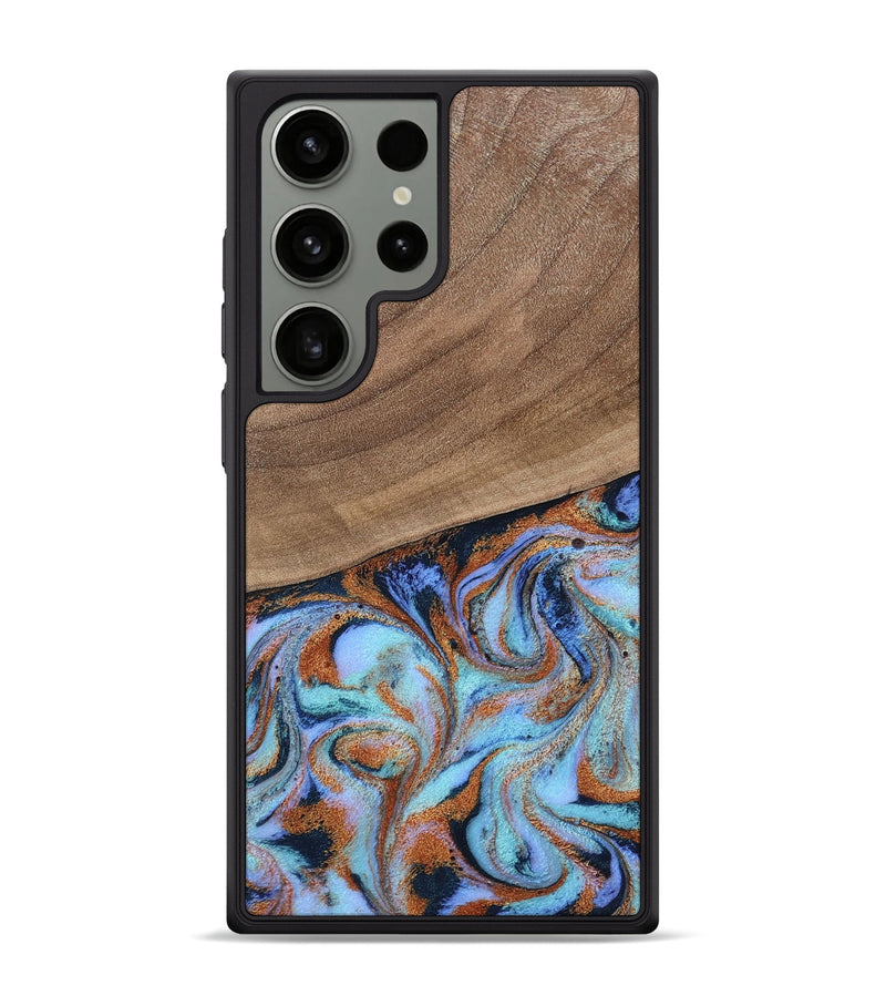 Galaxy S24 Ultra Wood Phone Case - Irving (Teal & Gold, 802412)