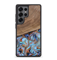 Galaxy S25 Ultra Wood Phone Case - Irving (Teal & Gold, 802412)