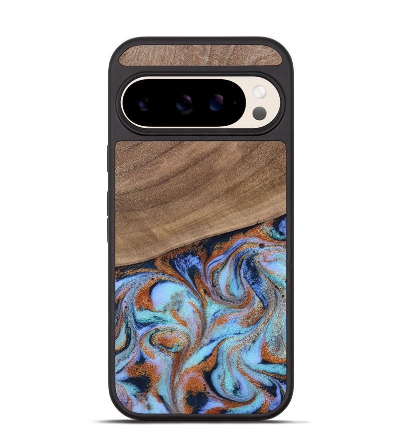 Pixel 10 Wood Phone Case - Irving (Teal & Gold, 802412)