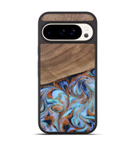 Pixel 9 Pro Wood Phone Case - Irving (Teal & Gold, 802412)