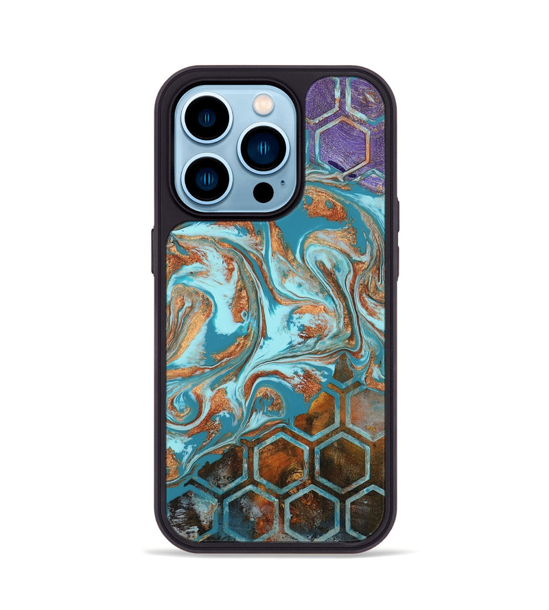 iPhone 14 Pro Wood Phone Case - Zhuri (Pattern, 802420)