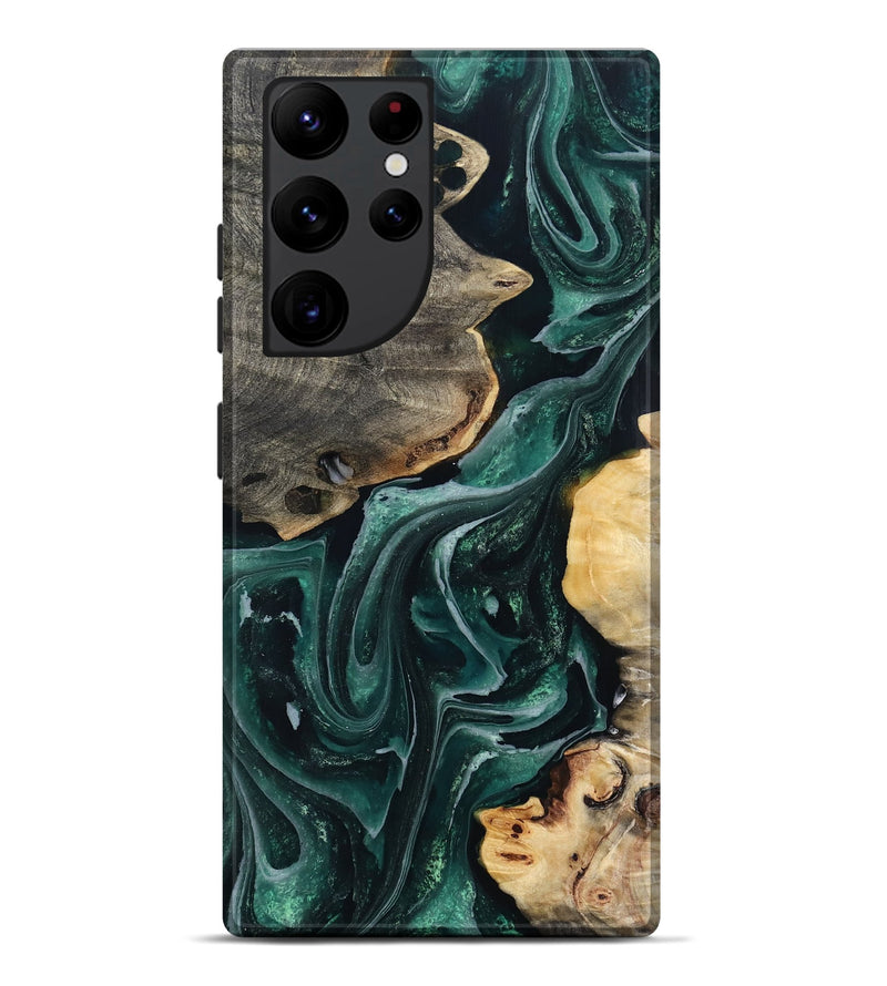 Galaxy S22 Ultra Wood Live Edge Phone Case - Brett (Green, 802425)