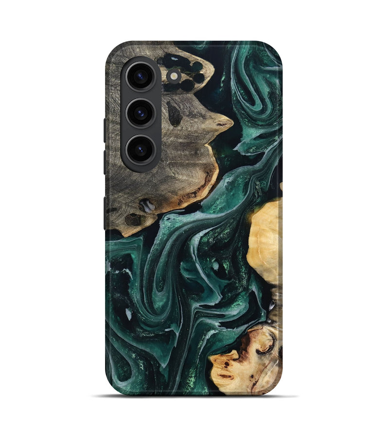 Galaxy S23 Wood Live Edge Phone Case - Brett (Green, 802425)