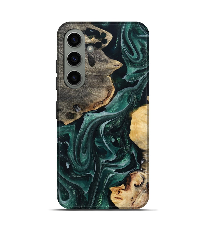 Galaxy S24 Wood Live Edge Phone Case - Brett (Green, 802425)