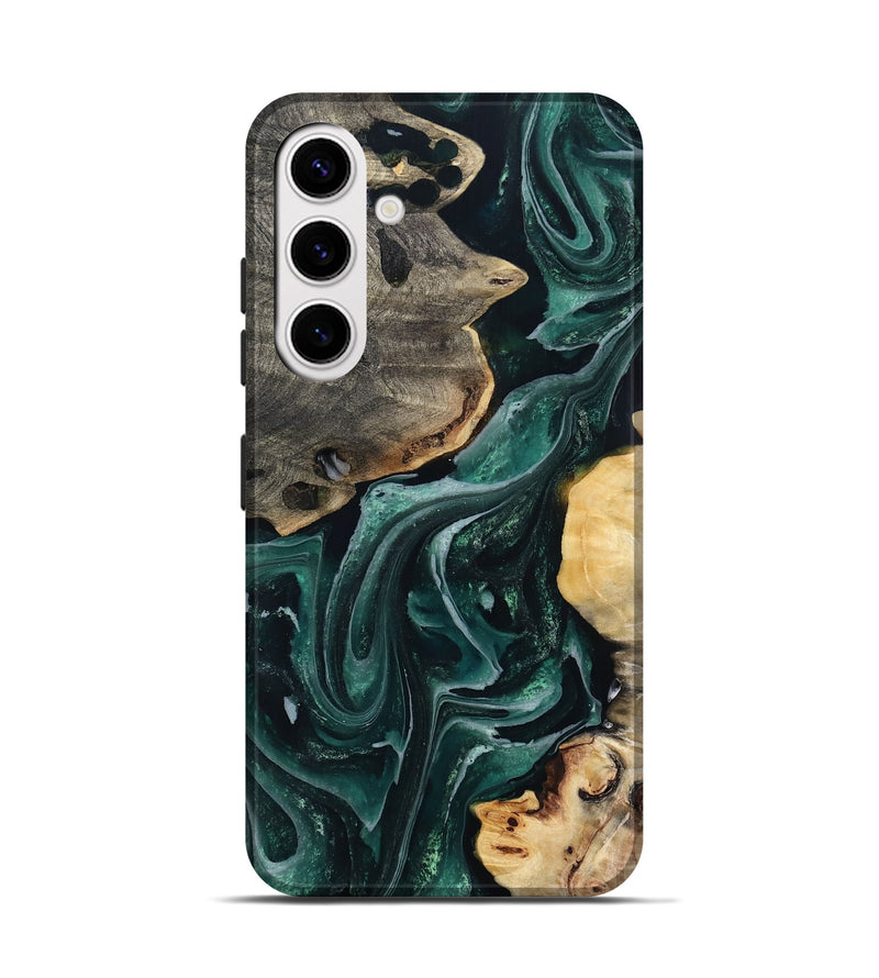 Galaxy S25 Wood Live Edge Phone Case - Brett (Green, 802425)