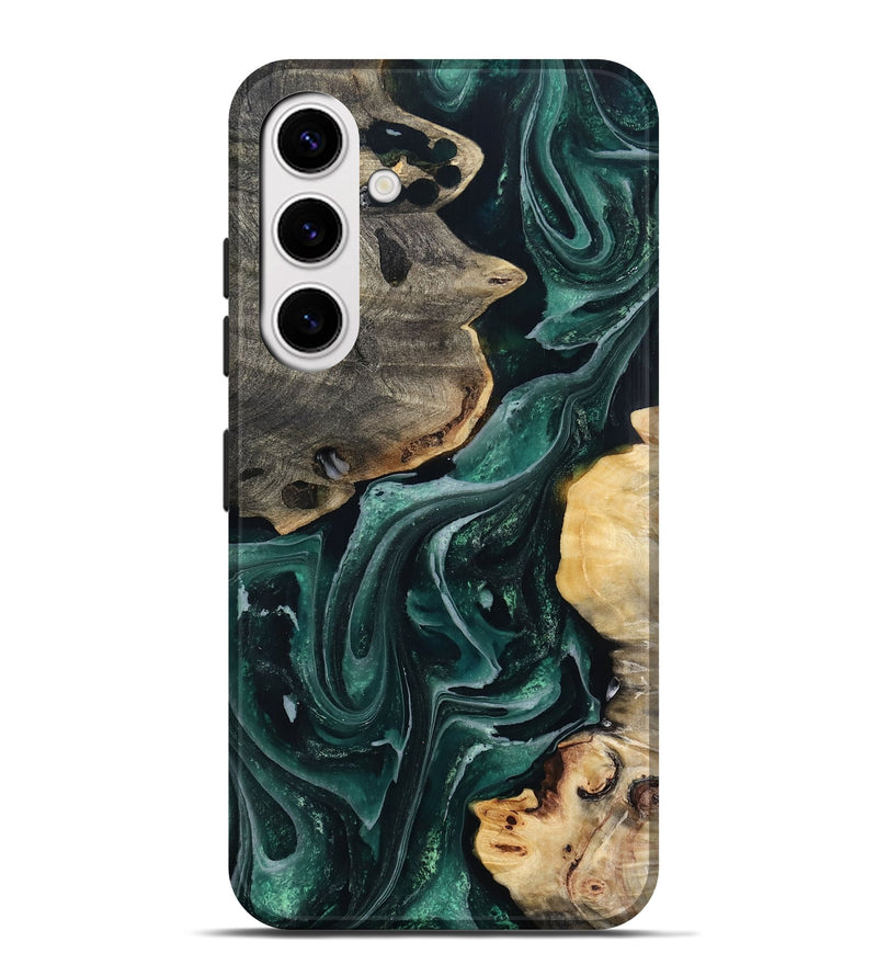 Galaxy S25 Plus Wood Live Edge Phone Case - Brett (Green, 802425)