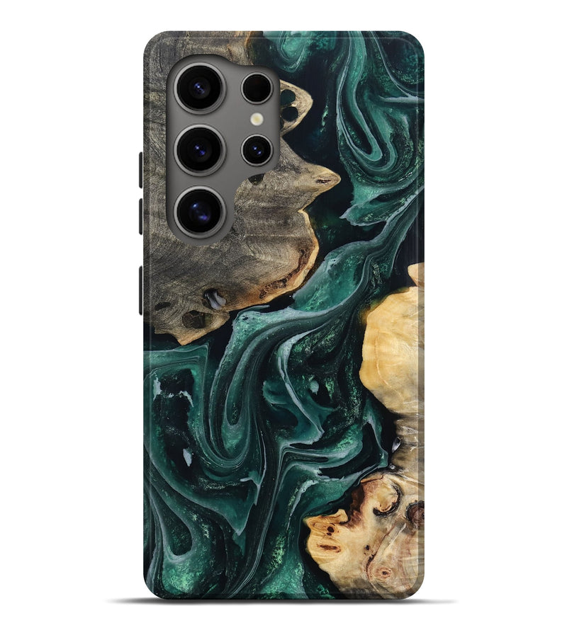Galaxy S25 Ultra Wood Live Edge Phone Case - Brett (Green, 802425)