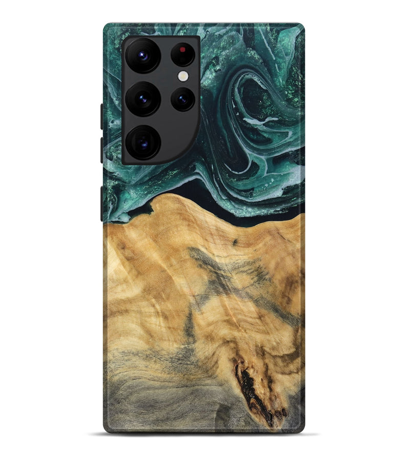 Galaxy S22 Ultra Wood Live Edge Phone Case - Eda (Green, 802426)