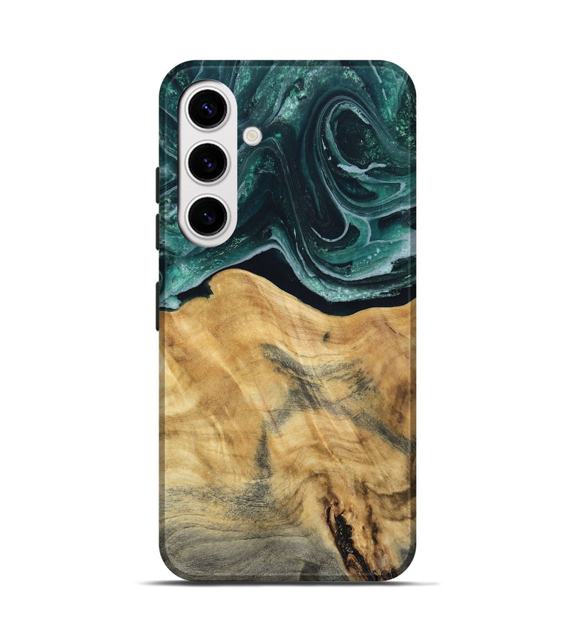 Galaxy S25 Wood Live Edge Phone Case - Eda (Green, 802426)