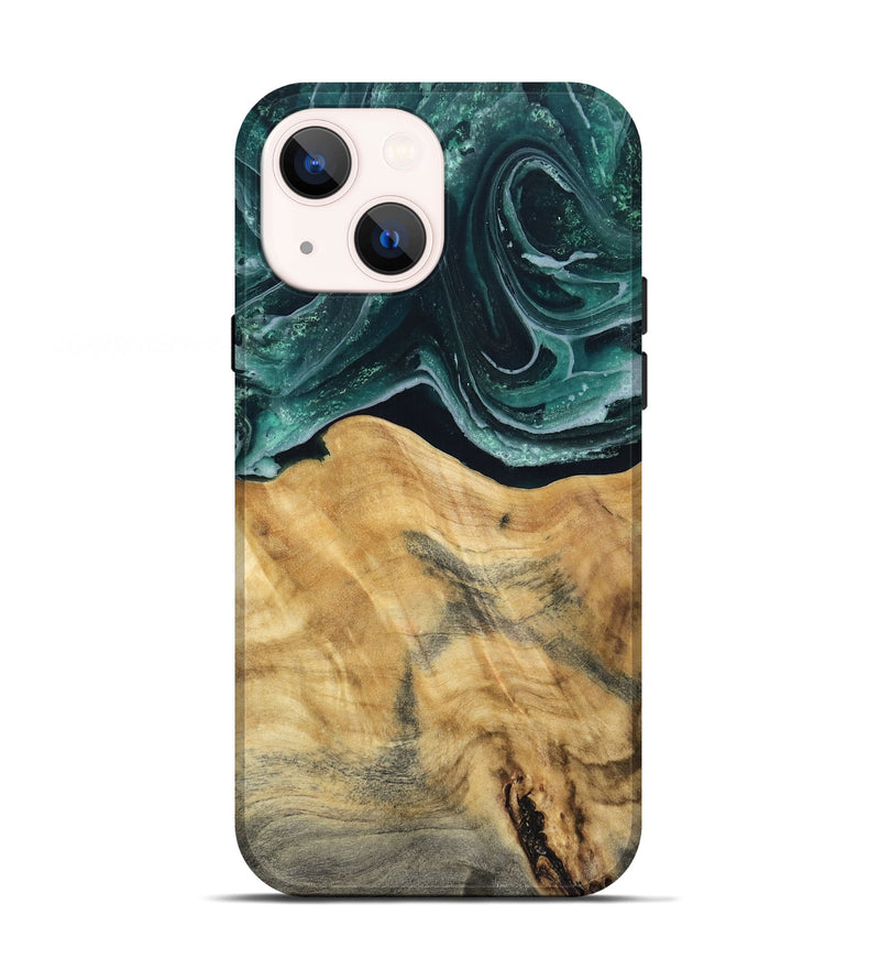 iPhone 13 Wood Live Edge Phone Case - Eda (Green, 802426)