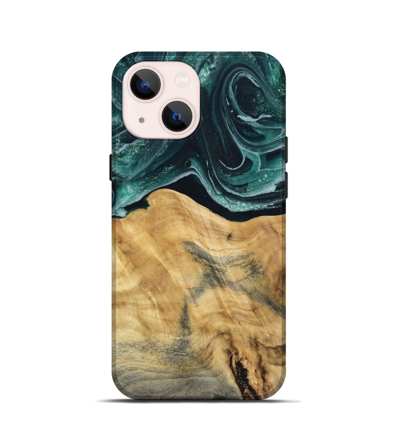 iPhone 13 mini Wood Live Edge Phone Case - Eda (Green, 802426)