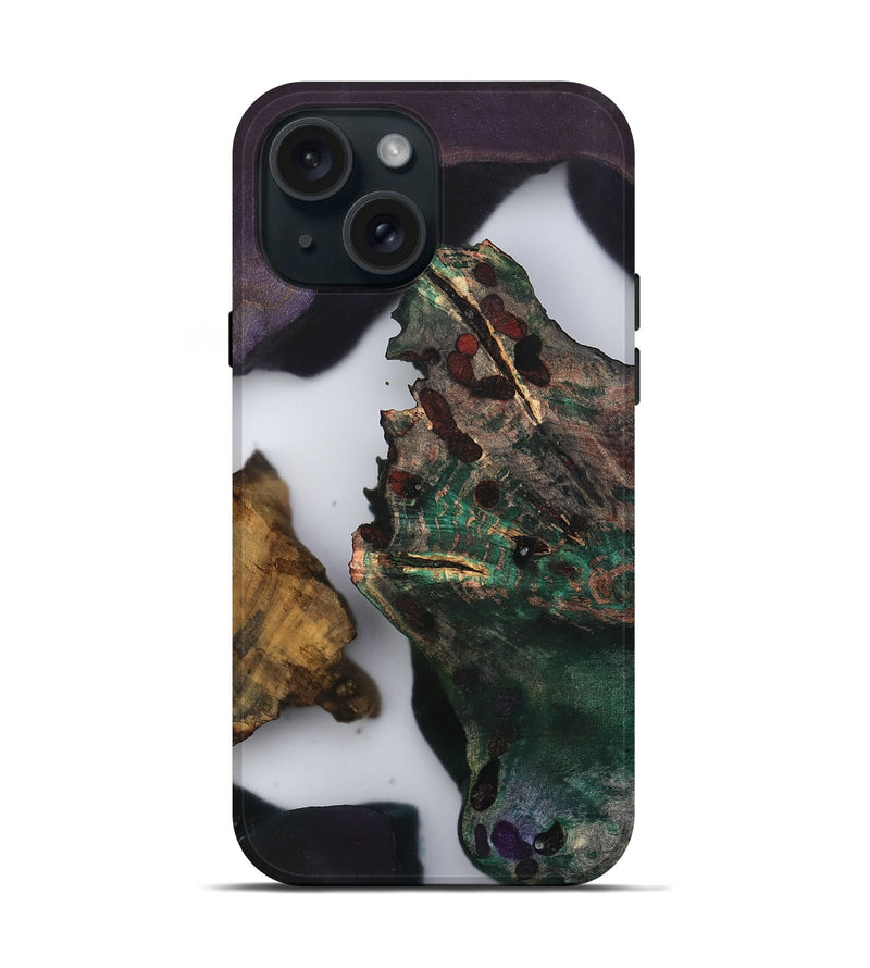 iPhone 15 Wood Live Edge Phone Case - Kamiyah (Clear, 802428)