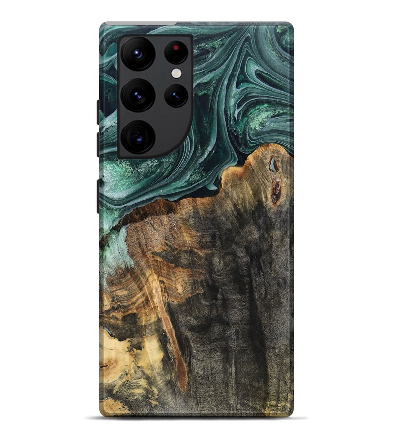 Galaxy S22 Ultra Wood Live Edge Phone Case - Dovie (Green, 802431)