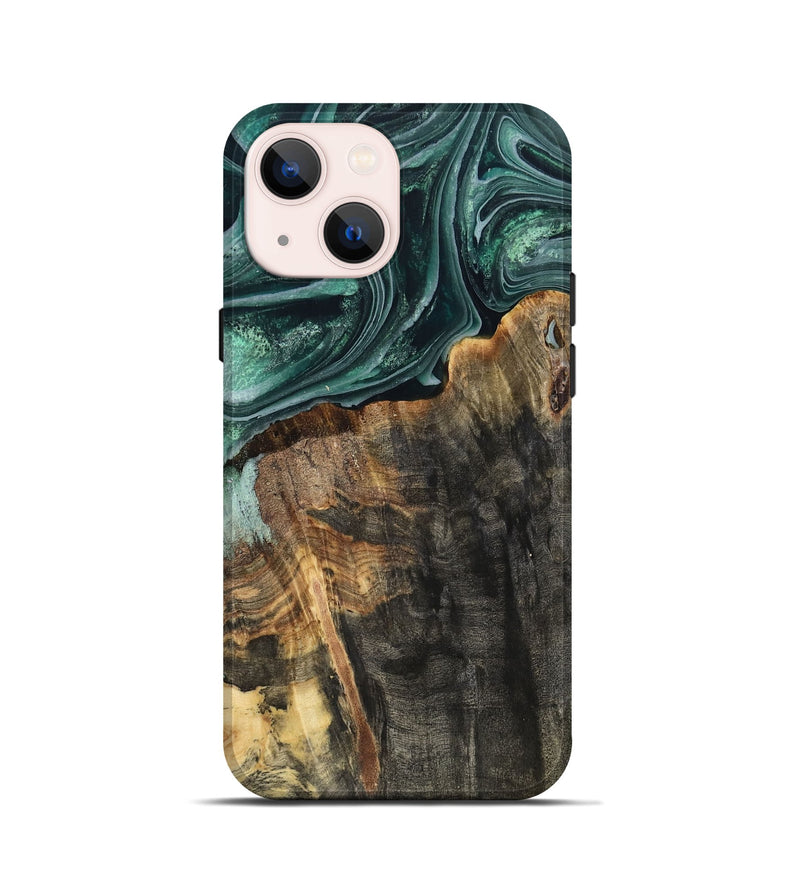 iPhone 13 mini Wood Live Edge Phone Case - Dovie (Green, 802431)