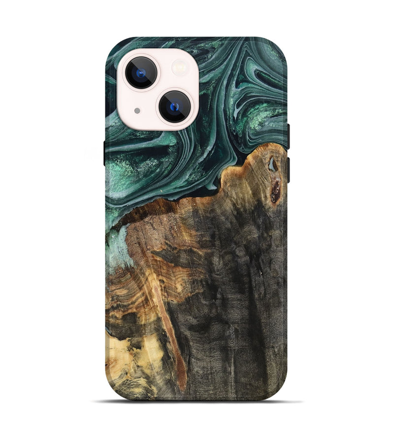 iPhone 14 Wood Live Edge Phone Case - Dovie (Green, 802431)