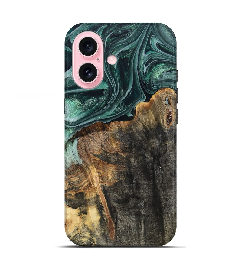 iPhone 17 Wood Live Edge Phone Case - Dovie (Green, 802431)