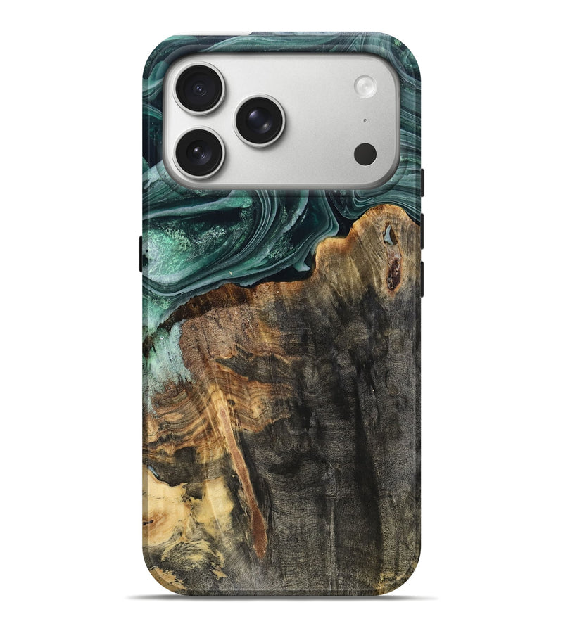 iPhone 17 Pro Max Wood Live Edge Phone Case - Dovie (Green, 802431)