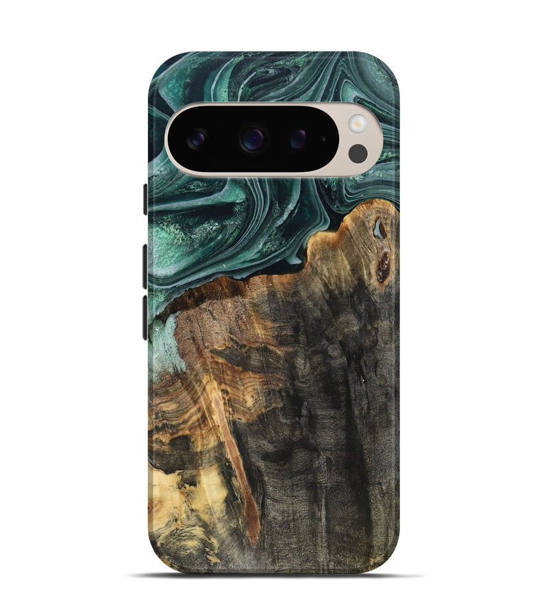 Pixel 9 Pro Wood Live Edge Phone Case - Dovie (Green, 802431)
