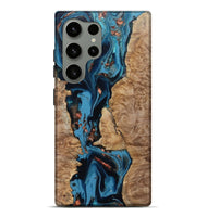 Galaxy S24 Ultra Wood Live Edge Phone Case - Kaizen (Teal & Gold, 802433)