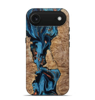 iPhone 17 Air Wood Live Edge Phone Case - Kaizen (Teal & Gold, 802433)