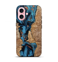 iPhone 17 Wood Live Edge Phone Case - Kaizen (Teal & Gold, 802433)