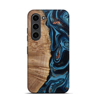 Galaxy S23 Wood Live Edge Phone Case - Cletus (Teal & Gold, 802434)