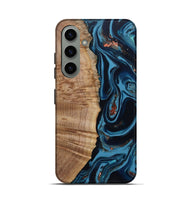 Galaxy S24 Wood Live Edge Phone Case - Cletus (Teal & Gold, 802434)