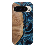 Pixel 9 Pro XL Wood Live Edge Phone Case - Cletus (Teal & Gold, 802434)