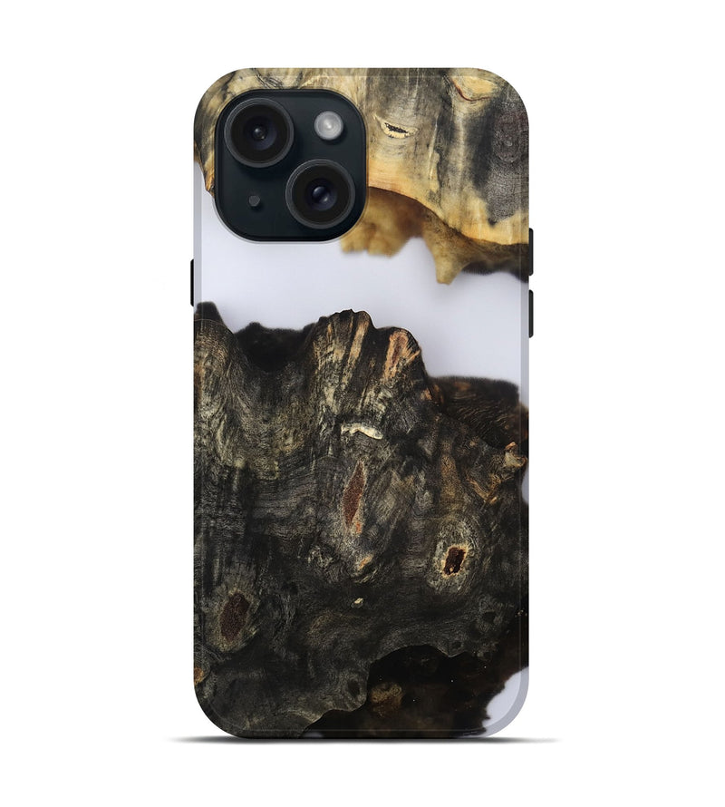 iPhone 15 Wood Live Edge Phone Case - Orval (Clear, 802435)