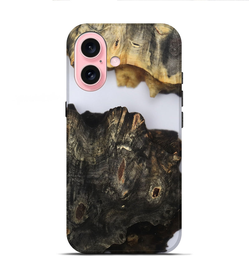 iPhone 16 Wood Live Edge Phone Case - Orval (Clear, 802435)