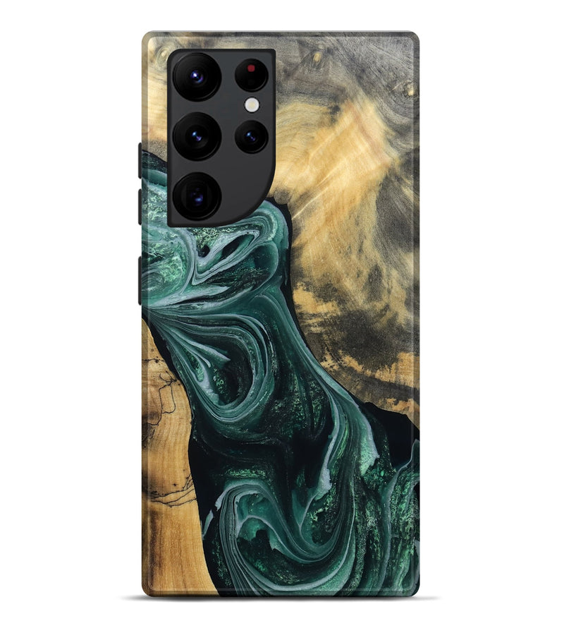 Galaxy S22 Ultra Wood Live Edge Phone Case - Stacie (Green, 802436)