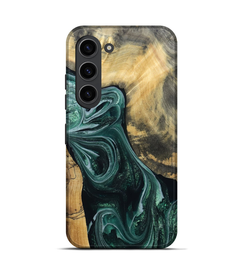 Galaxy S23 Wood Live Edge Phone Case - Stacie (Green, 802436)