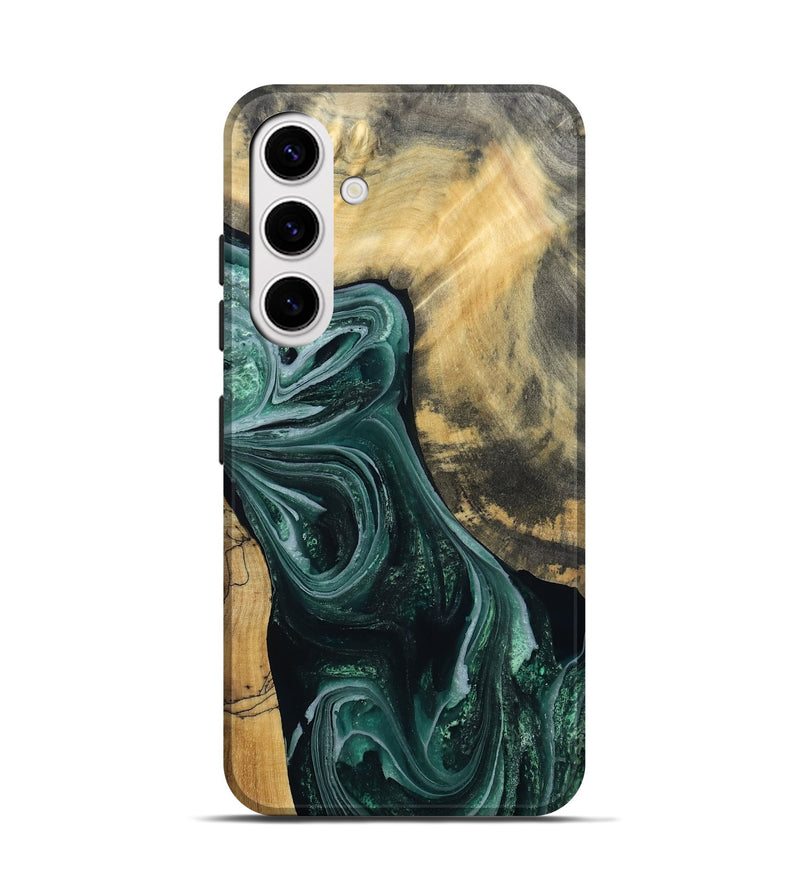 Galaxy S25 Wood Live Edge Phone Case - Stacie (Green, 802436)