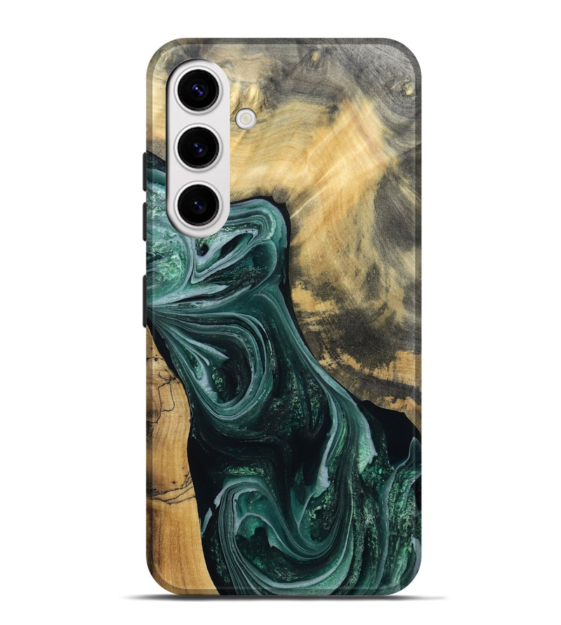 Galaxy S25 Plus Wood Live Edge Phone Case - Stacie (Green, 802436)