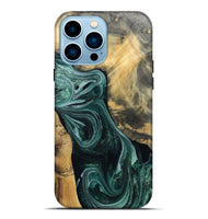 iPhone 14 Pro Max Wood Live Edge Phone Case - Stacie (Green, 802436)