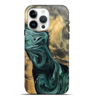 iPhone 15 Pro Max Wood Live Edge Phone Case - Stacie (Green, 802436)