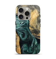 iPhone 16 Pro Wood Live Edge Phone Case - Stacie (Green, 802436)