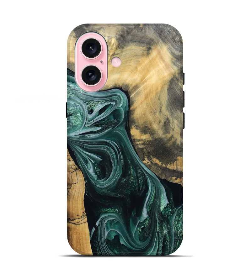 iPhone 17 Wood Live Edge Phone Case - Stacie (Green, 802436)