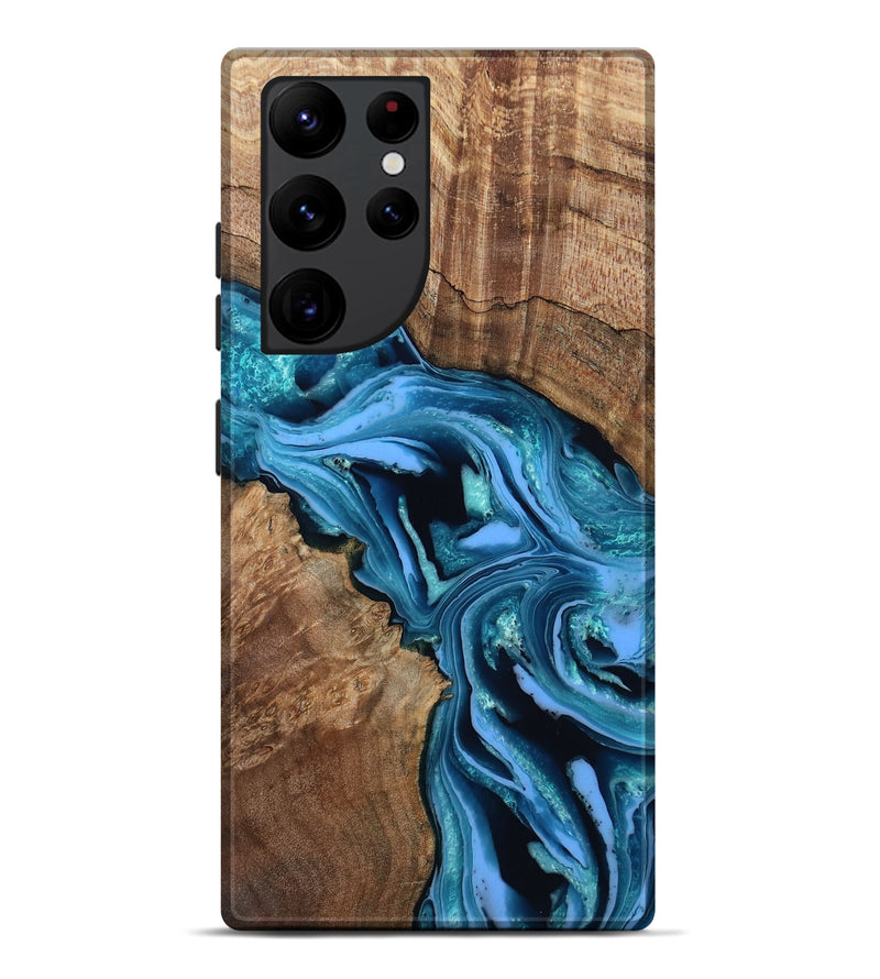 Galaxy S22 Ultra Wood Live Edge Phone Case - Spencer (Blue, 802437)
