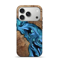 iPhone 17 Pro Wood Live Edge Phone Case - Spencer (Blue, 802437)