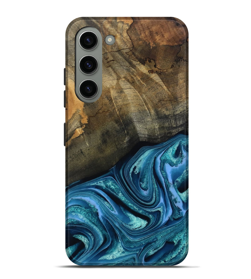 Galaxy S23 Plus Wood Live Edge Phone Case - Moshe (Blue, 802438)